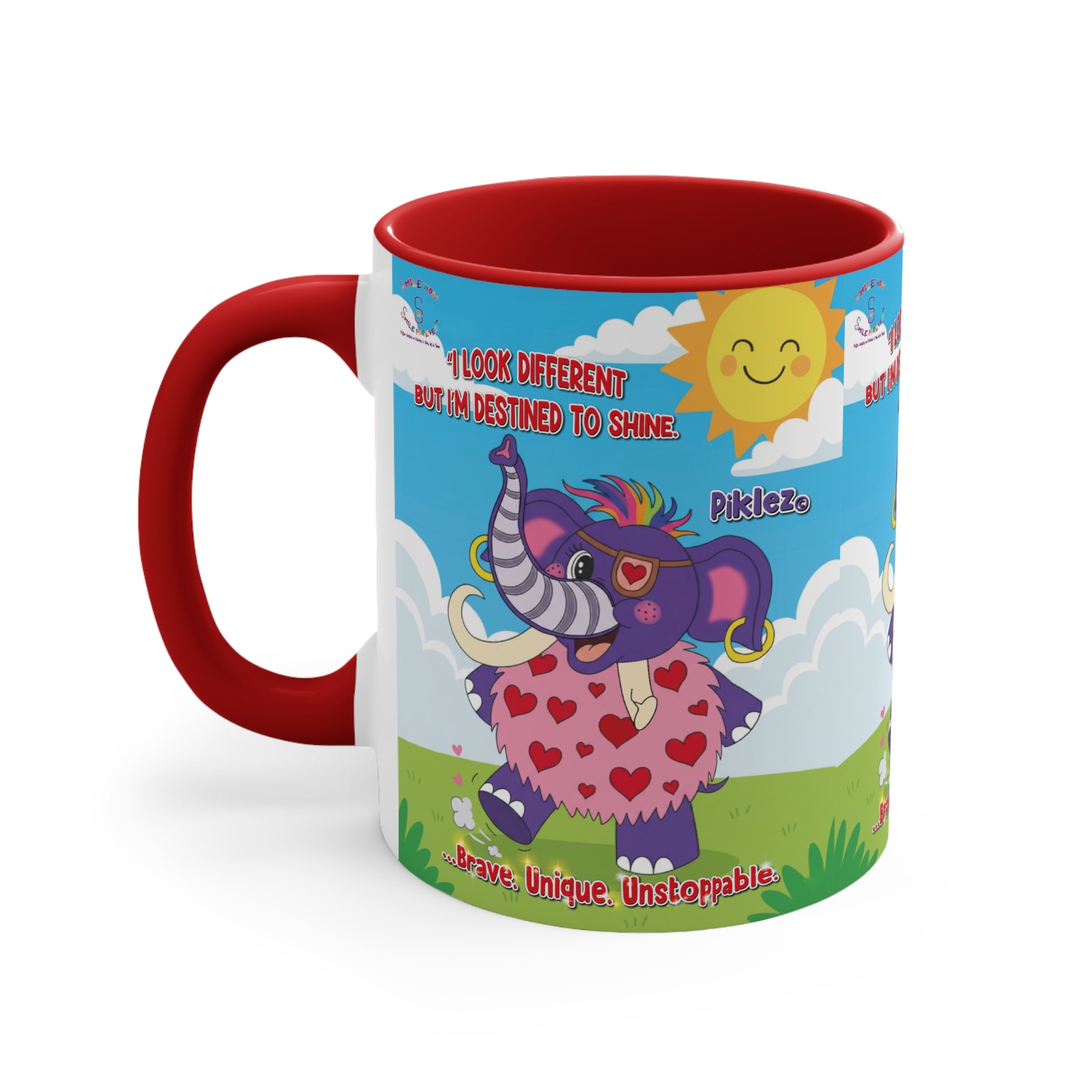 Piklez™ Accent Mug – “Destined to Shine” Colorful Coffee Cup | Smile Universe Collection