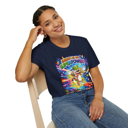 Potz™ Unisex Softstyle T-Shirt – "Energy is My Superpower!" Graphic Tee | Smile Universe Collection