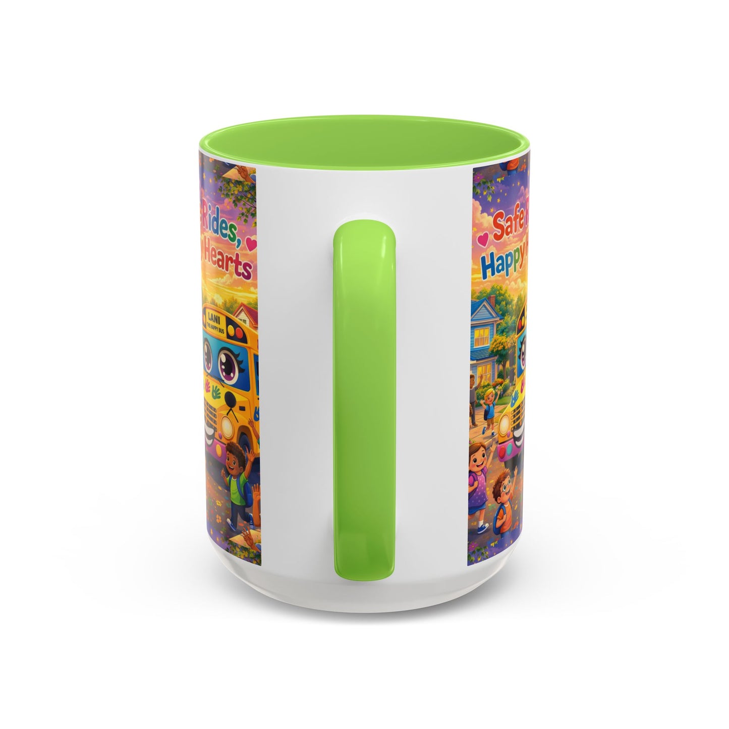 Lani™ Colorful Mug (11oz & 15oz) – "Safe Rides, Happy Hearts" Graphic