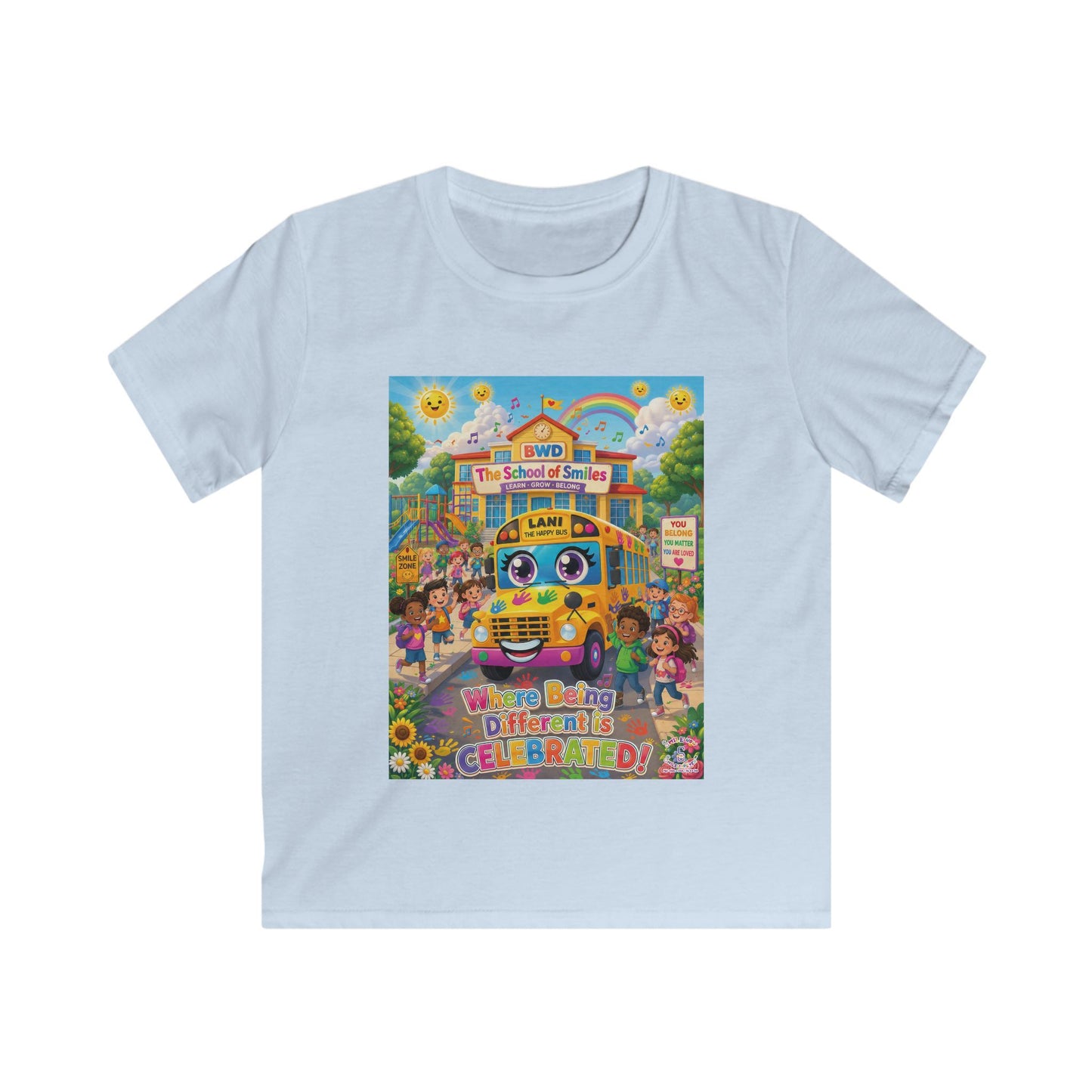 Lani™ Kids Softstyle Tee – "Where Being Different is CELEBRATED!" Graphic Shirt