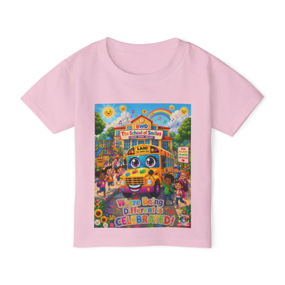 Lani™ Heavy Cotton™ Toddler T-Shirt – "Where Being Different is CELEBRATED!" Graphic Shirt