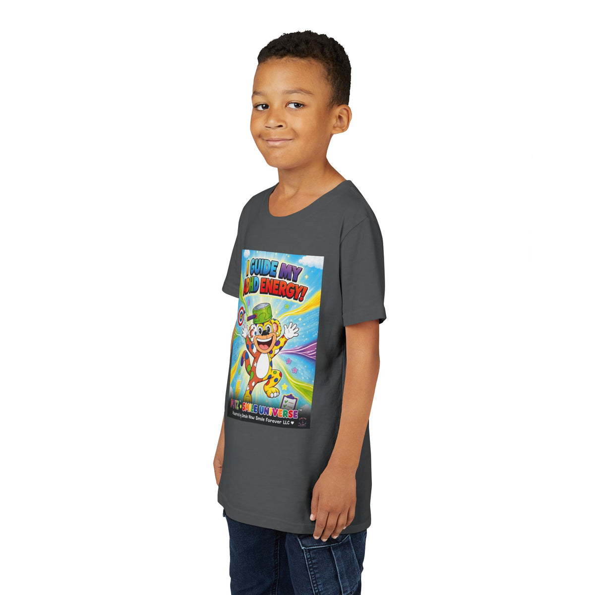 Potz™ Youth Short Sleeve Tee – "I Guide My ADHD Energy!" Graphic Tee | Smile Universe Collection