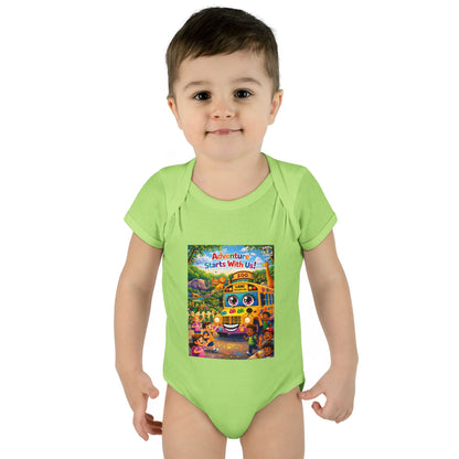 Lani™ Infant Baby Rib Bodysuit – "Adventure Starts With Us!" Graphic