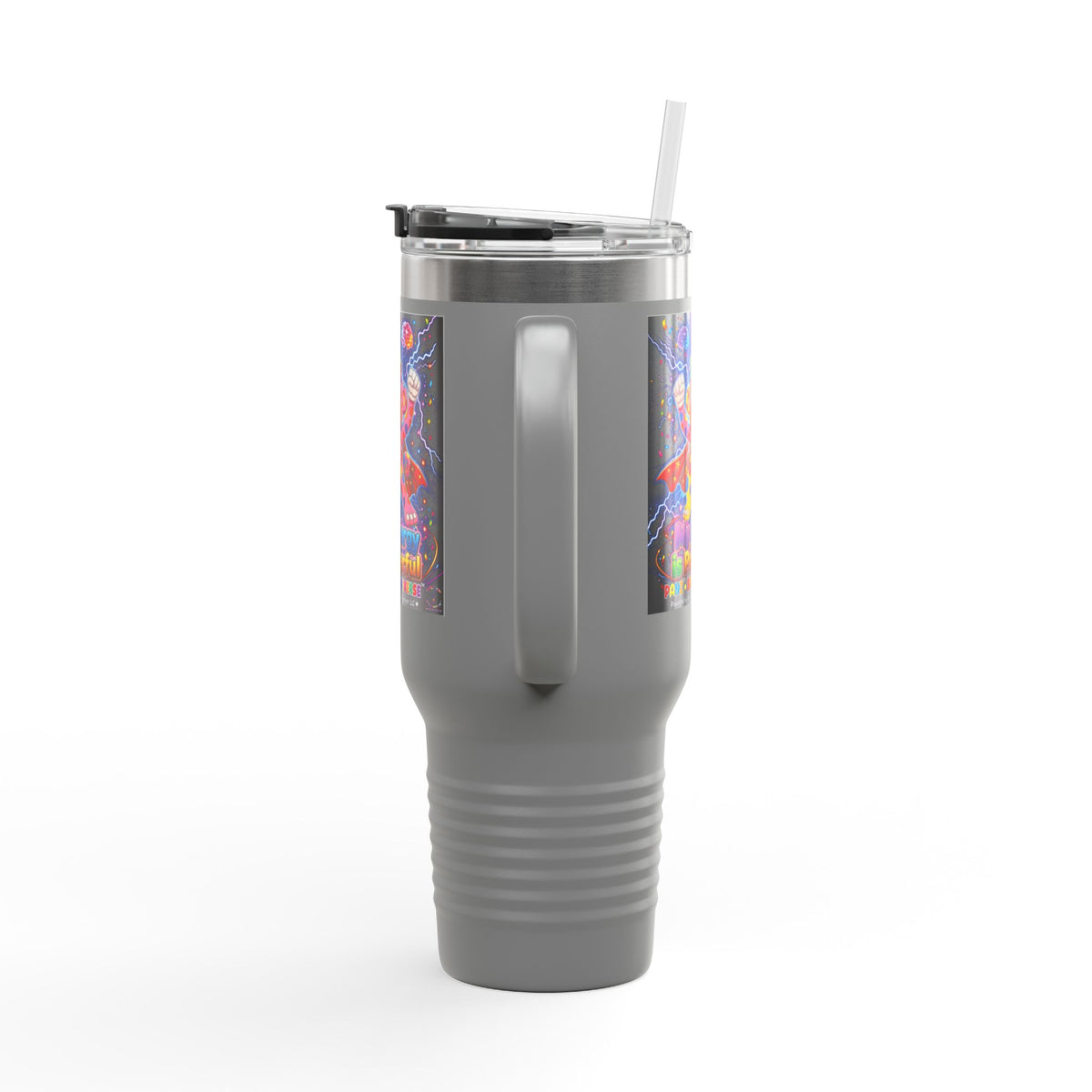 Panz™ Insulated Travel Mug 40oz – "My Energy is Powerful" Graphic Tumbler | Smile Universe Collection