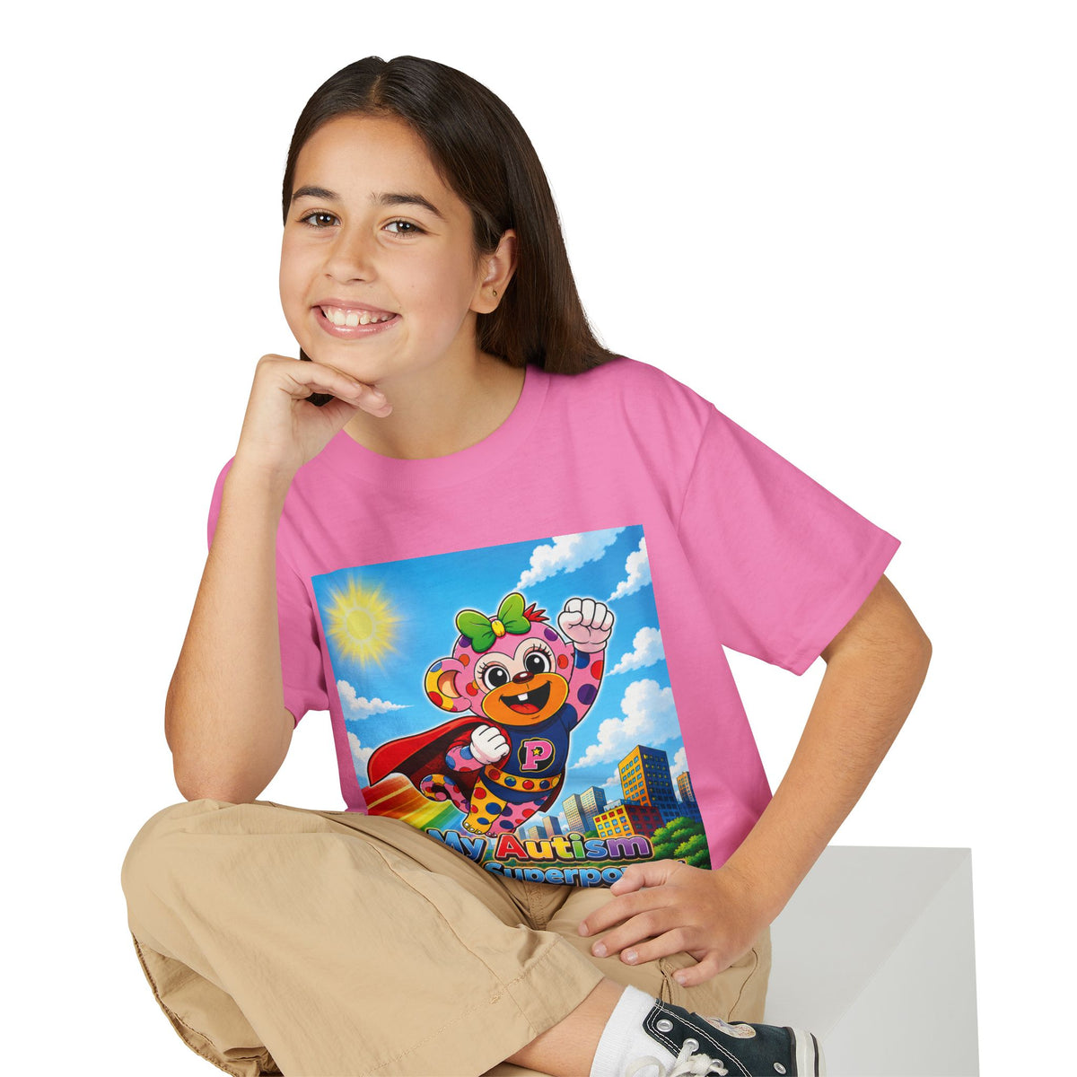Panz™ Youth DryBlend® T-Shirt – "My Autism is My Superpower" Graphic | Smile Universe Collection