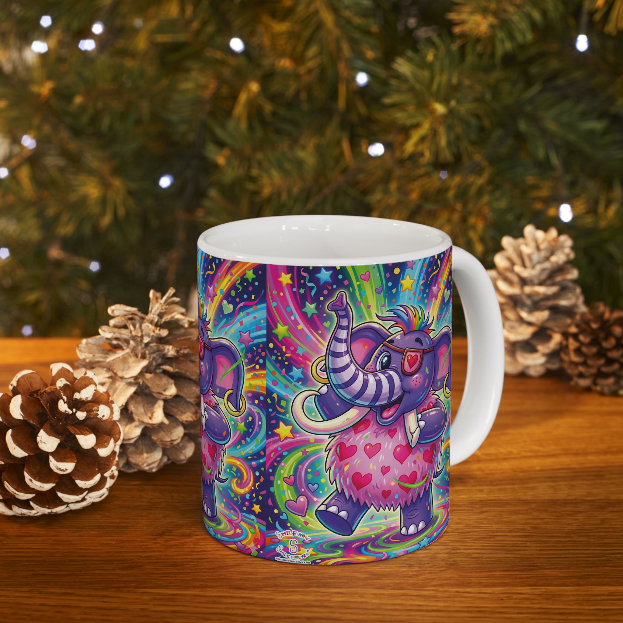 Piklez™ 11oz Ceramic Mug – "Born to Celebrate!" Graphic | Smile Universe Collection