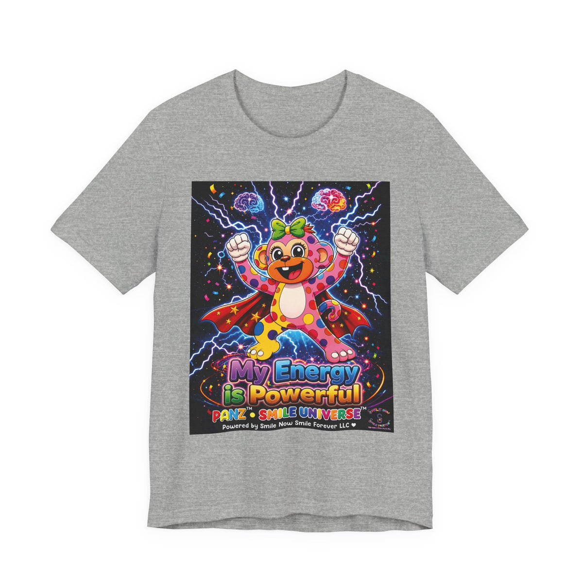 Panz™ Unisex Jersey Short Sleeve Tee For Adult– "My Energy is Powerful" Graphic Tee | Smile Universe Collection