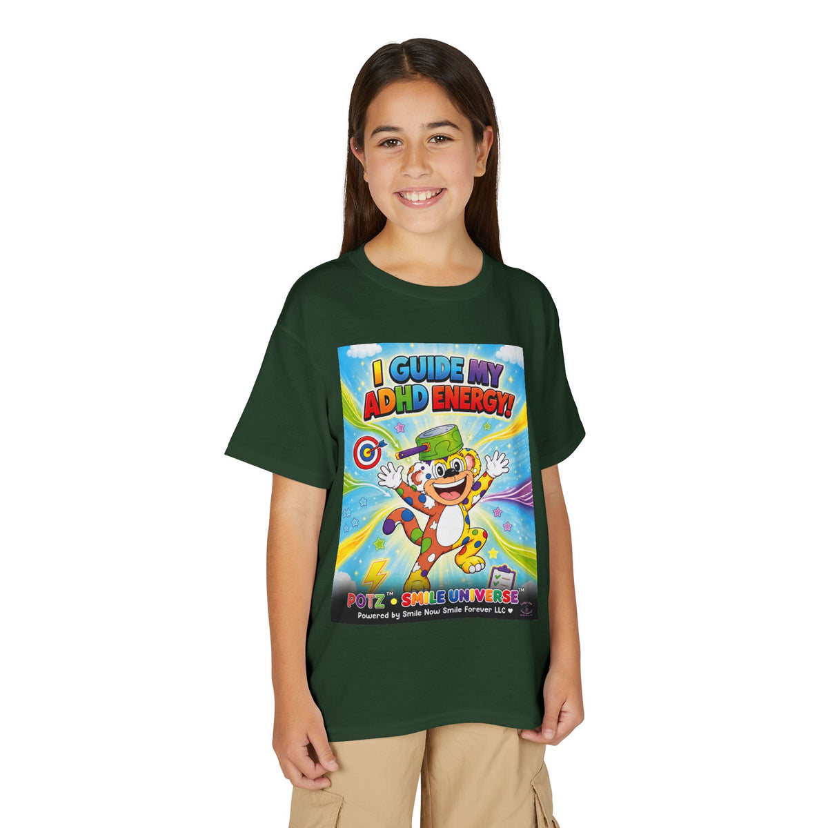 Potz™ Youth DryBlend® T-Shirt – "I Guide My ADHD Energy!" Graphic Tee | Smile Universe Collection