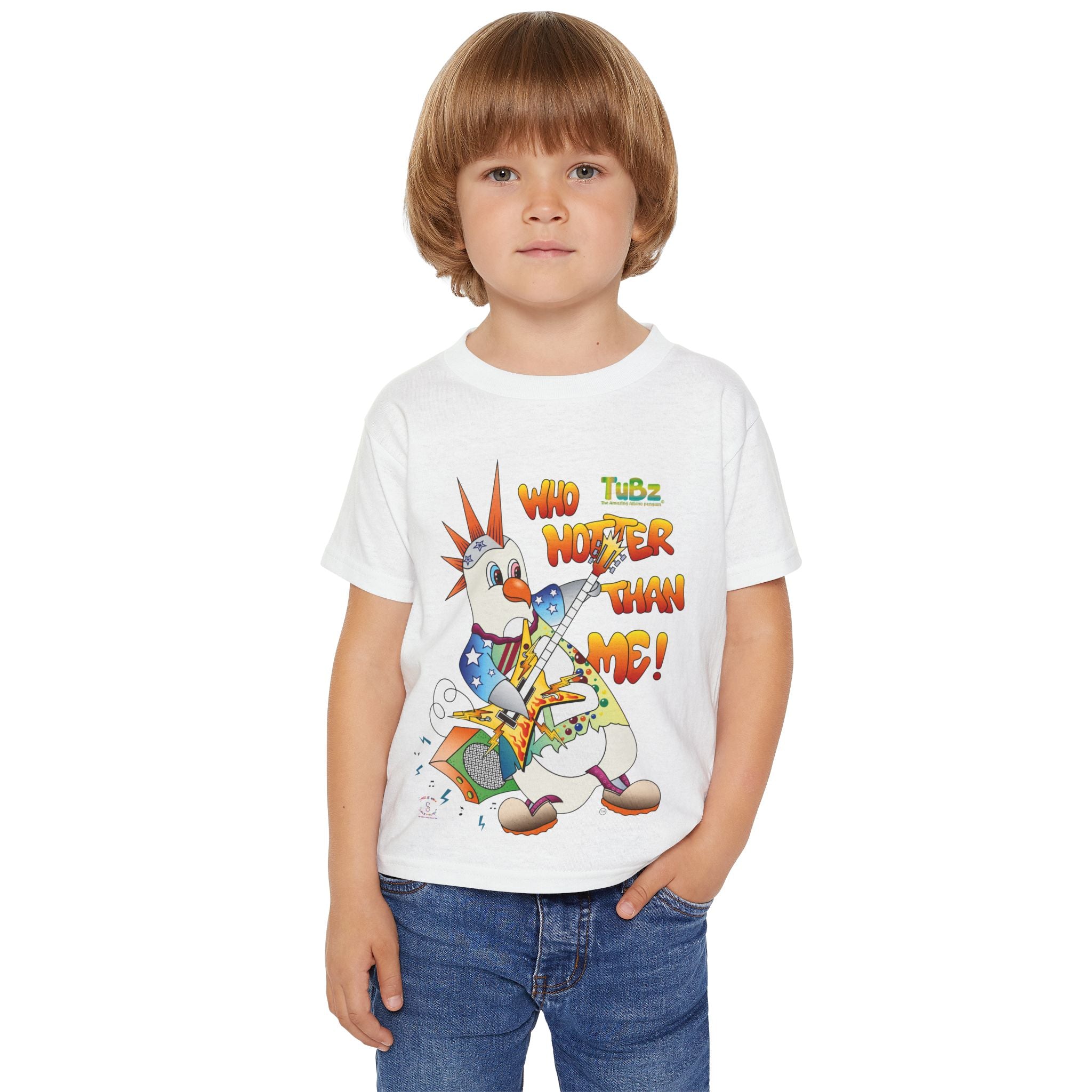 TuBz™ Rockstar Kids T-Shirt - "Who Hotter Than Me!" Graphic Tee | Smile Universe TuBz4Kidz Collection