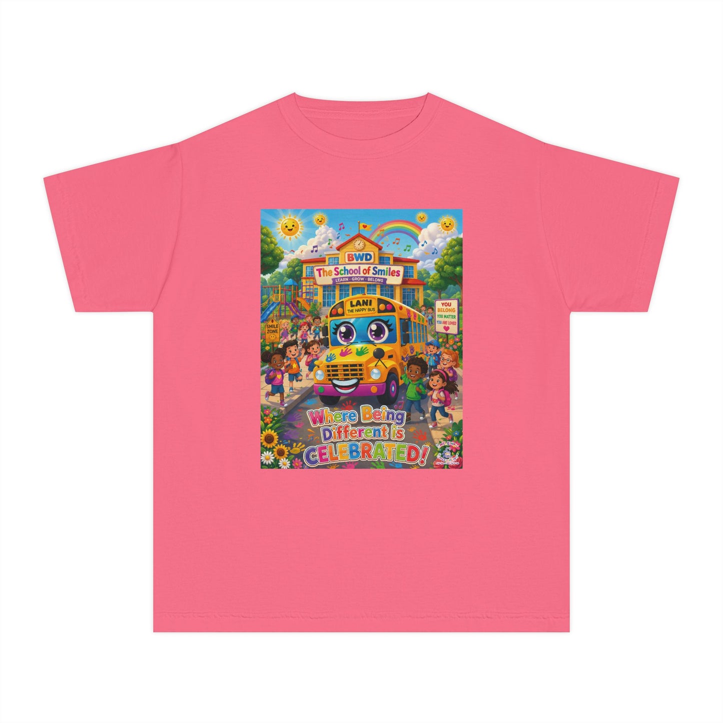 Lani™ Youth Midweight Tee – "Where Being Different is CELEBRATED!" Graphic Shirt