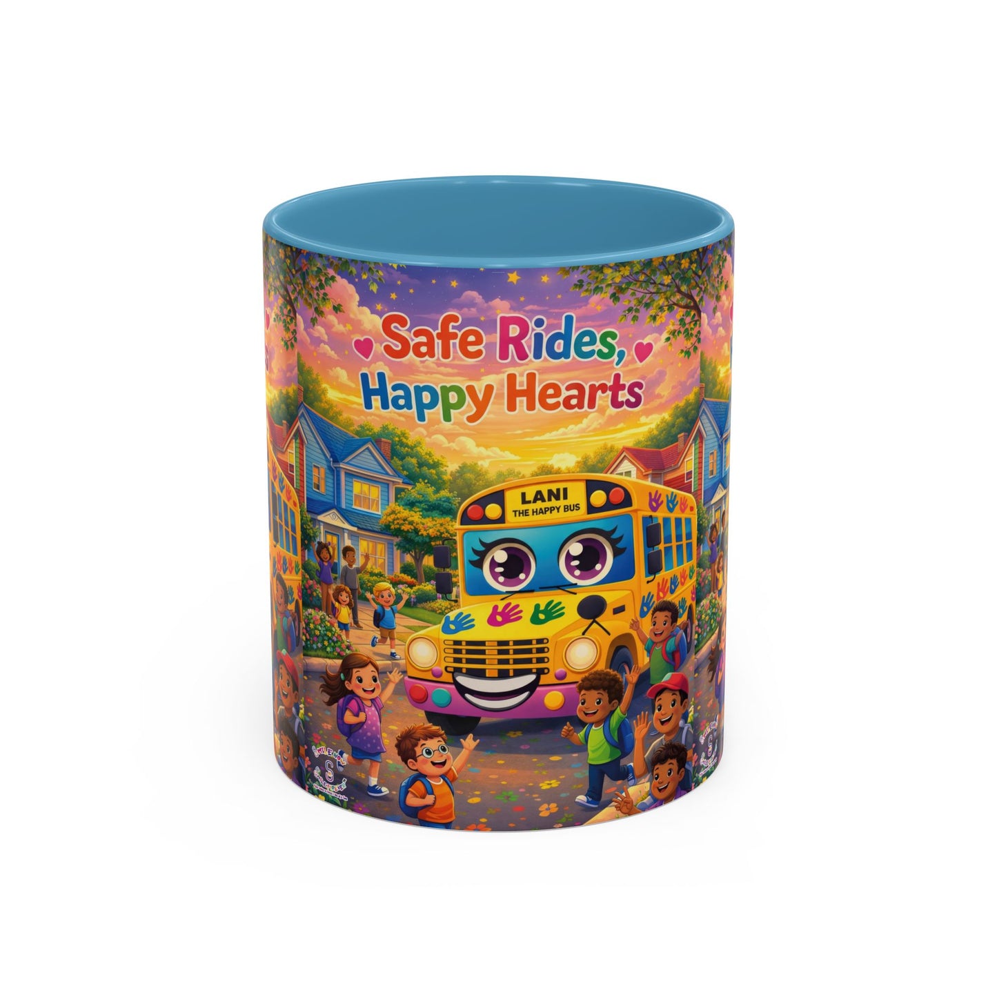 Lani™ Accent Coffee Mug (11oz & 15oz) – "Safe Rides, Happy Hearts" Graphic