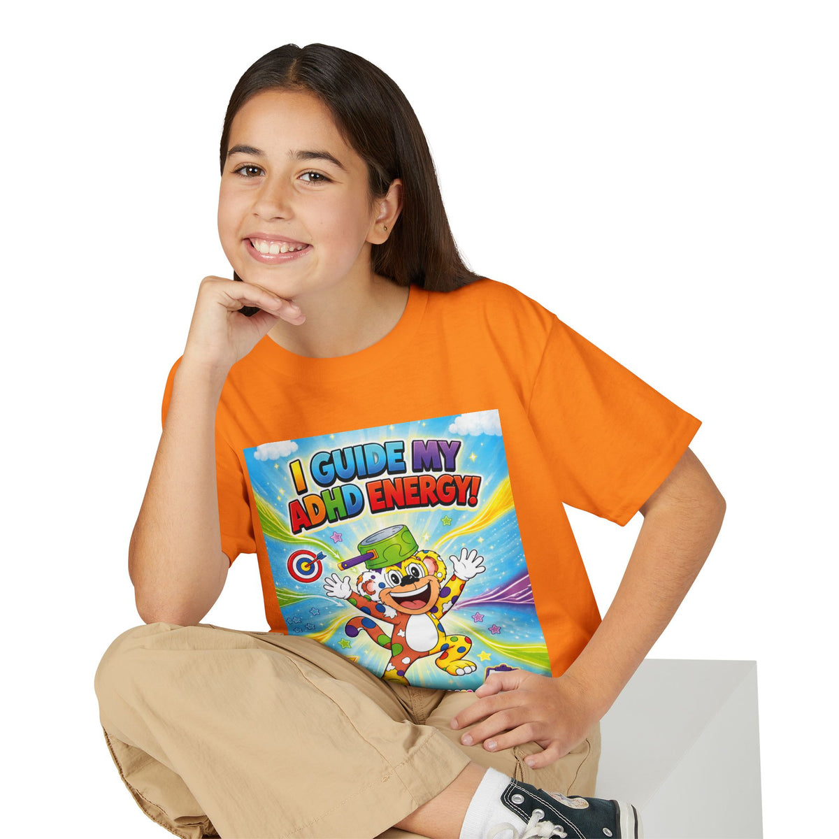 Potz™ Youth DryBlend® T-Shirt – "I Guide My ADHD Energy!" Graphic Tee | Smile Universe Collection