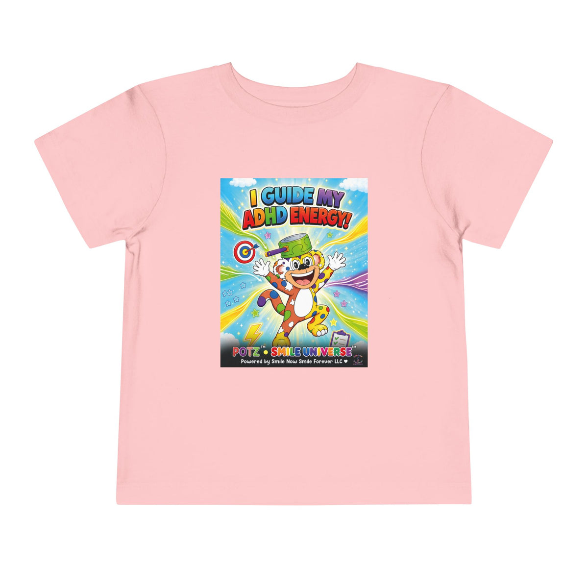 Potz™ Toddler Short Sleeve Tee – "I Guide My ADHD Energy!" Graphic Tee | Smile Universe Collection