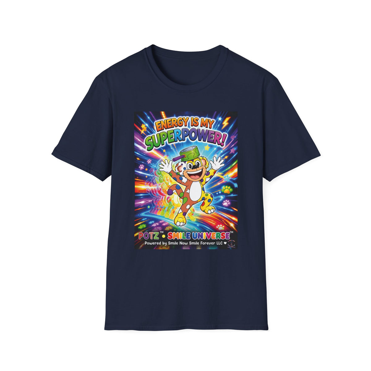 Potz™ Unisex Softstyle T-Shirt – "Energy is My Superpower!" Graphic Tee | Smile Universe Collection