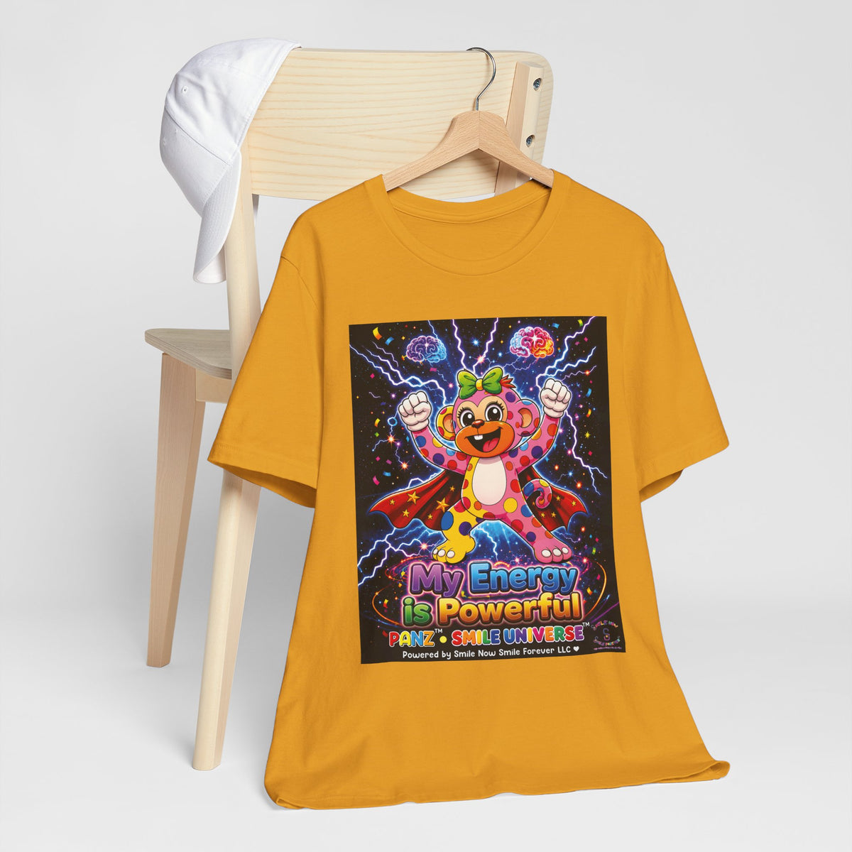 Panz™ Unisex Jersey Short Sleeve Tee For Adult– "My Energy is Powerful" Graphic Tee | Smile Universe Collection