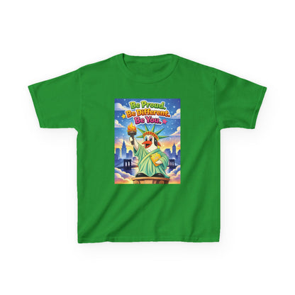 TuBz™M "Be Proud. Be Different. Be You." Kids T-Shirt - Inspirational Graphic Tee