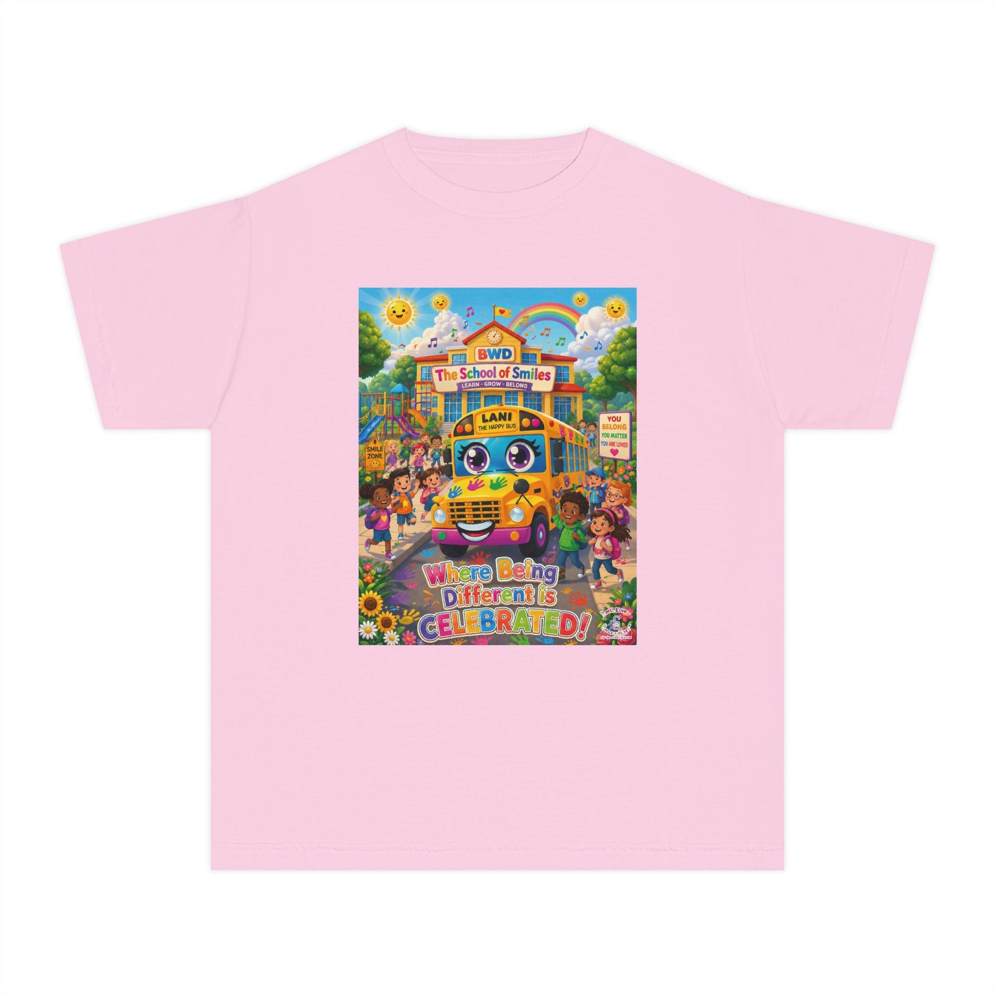 Lani™ Youth Midweight Tee – "Where Being Different is CELEBRATED!" Graphic Shirt