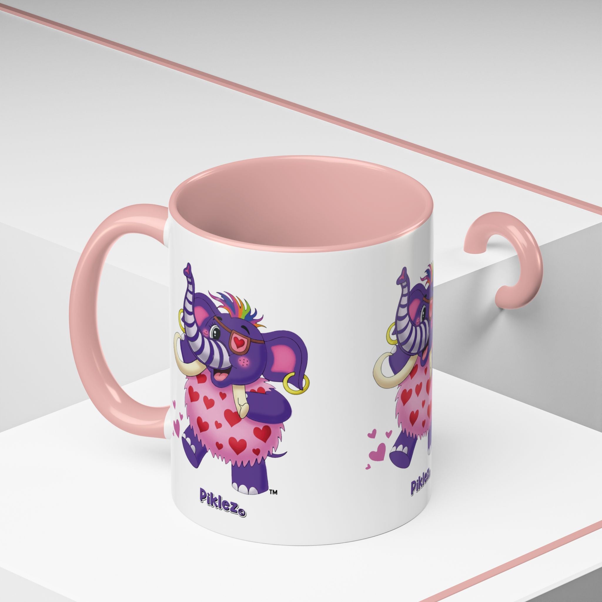 Piklez™ Accent Coffee Mug (11oz & 15oz) – "Full of Love!" Graphic | Smile Universe Collection