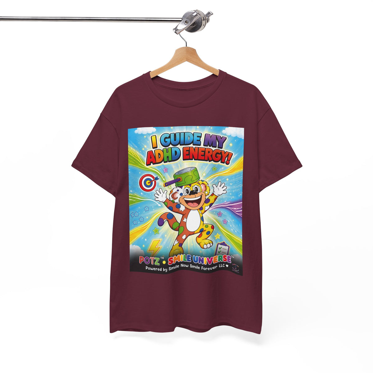 Potz™ Unisex Heavy Cotton™ Tee – "I Guide My ADHD Energy!" Graphic Tee | Smile Universe Collection