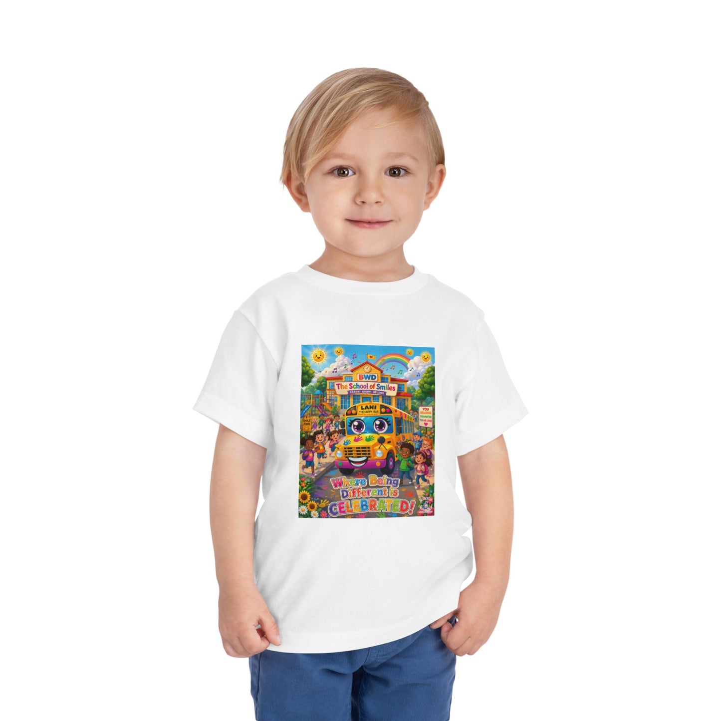 Lani™ Toddler Short Sleeve Tee – "Where Being Different is CELEBRATED!" Graphic Shirt