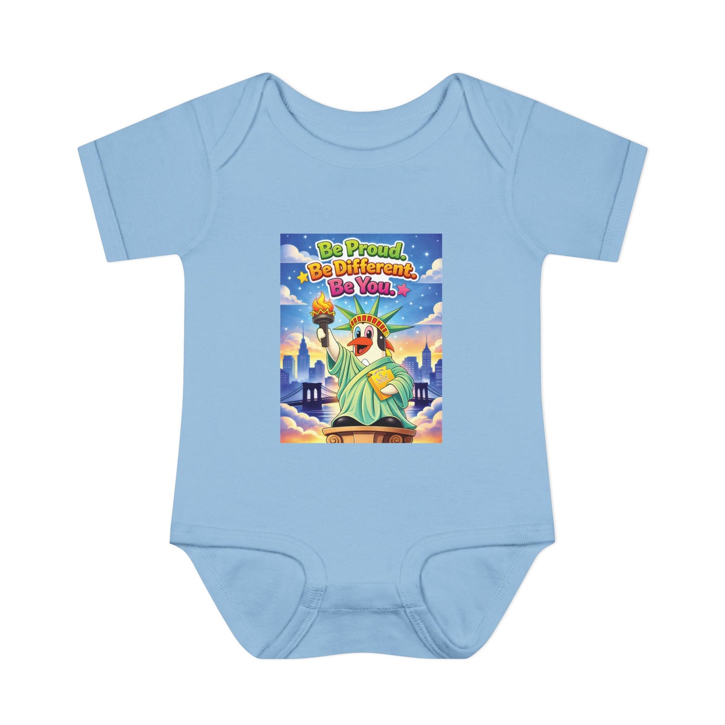 TuBz™ "Be Proud. Be Different. Be You." Infant Bodysuit - Inspirational Baby Onesie