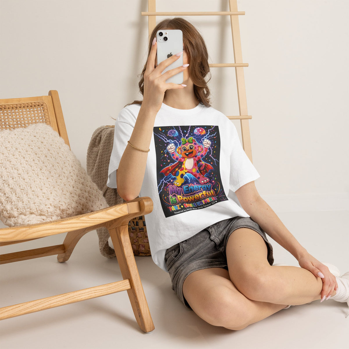 Panz™ Unisex Heavy Cotton™ Tee For Adult – "My Energy is Powerful" Graphic Tee | Smile Universe Collection