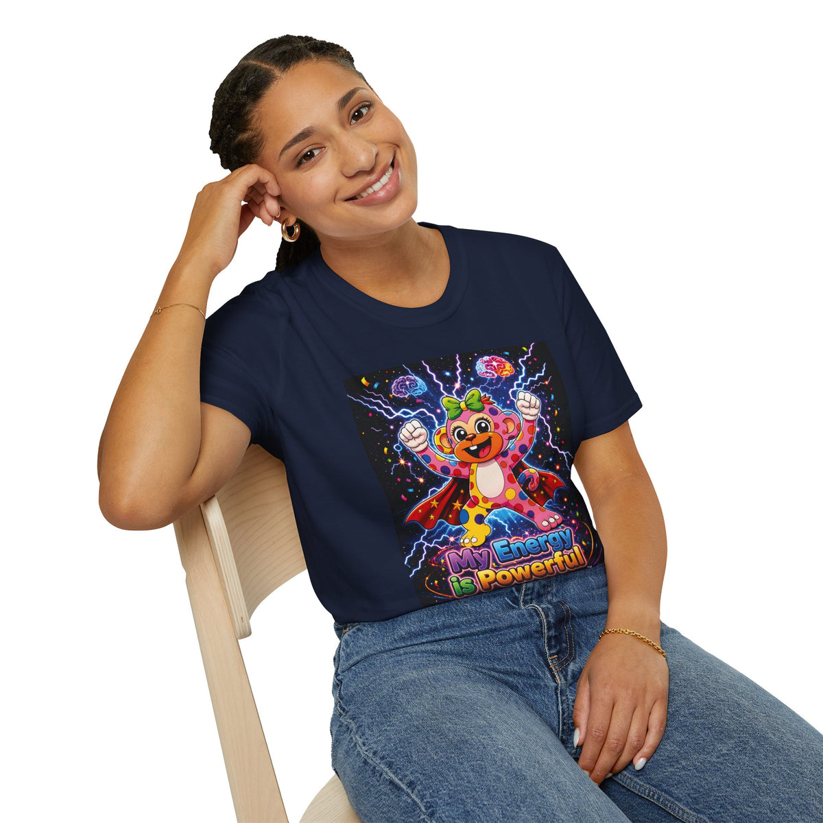 Panz™ Unisex Softstyle T-Shirt  for Adult– "My Energy is Powerful" Graphic Tee | Smile Universe Collection