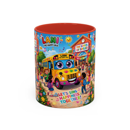 Lani™ Accent Coffee Mug (11oz & 15oz) – "Let's Sing Happiness Together!" Graphic