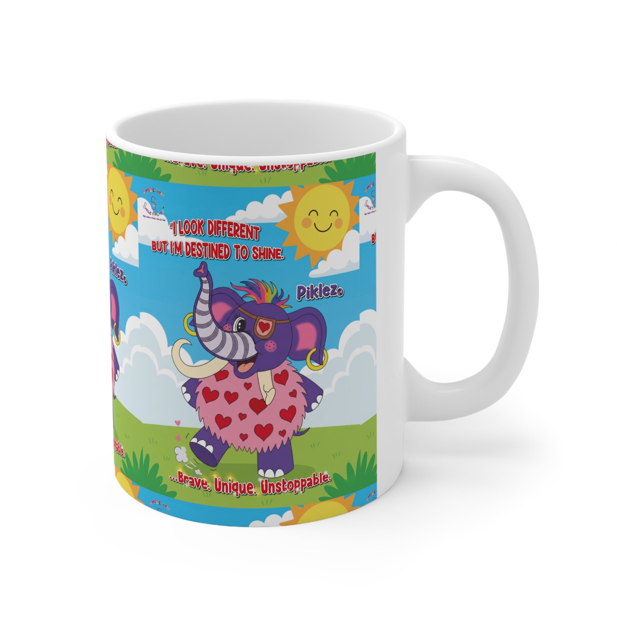 Piklez™ Ceramic Coffee Cup – “Destined to Shine” Cute Mug | Smile Universe Collection
