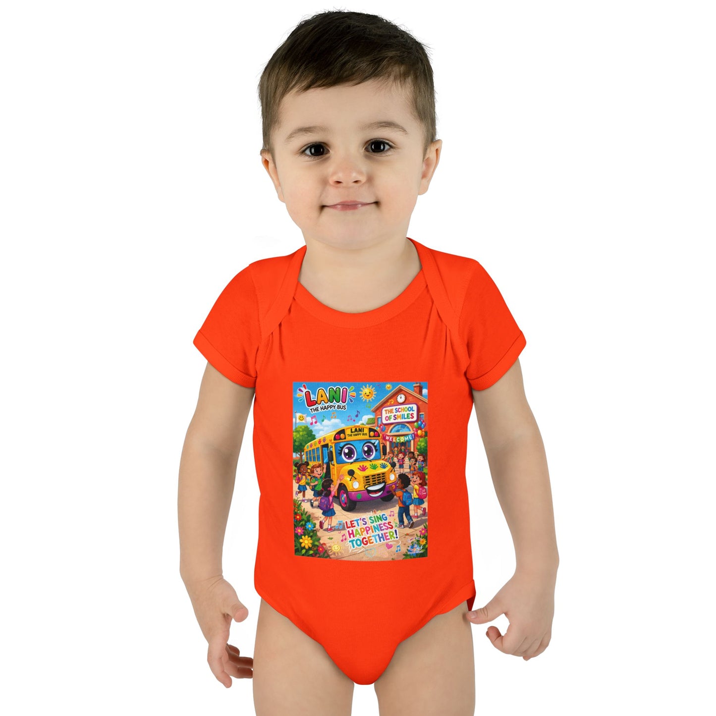 Lani™ Infant Baby Rib Bodysuit – "Let's Sing Happiness Together!" Graphic