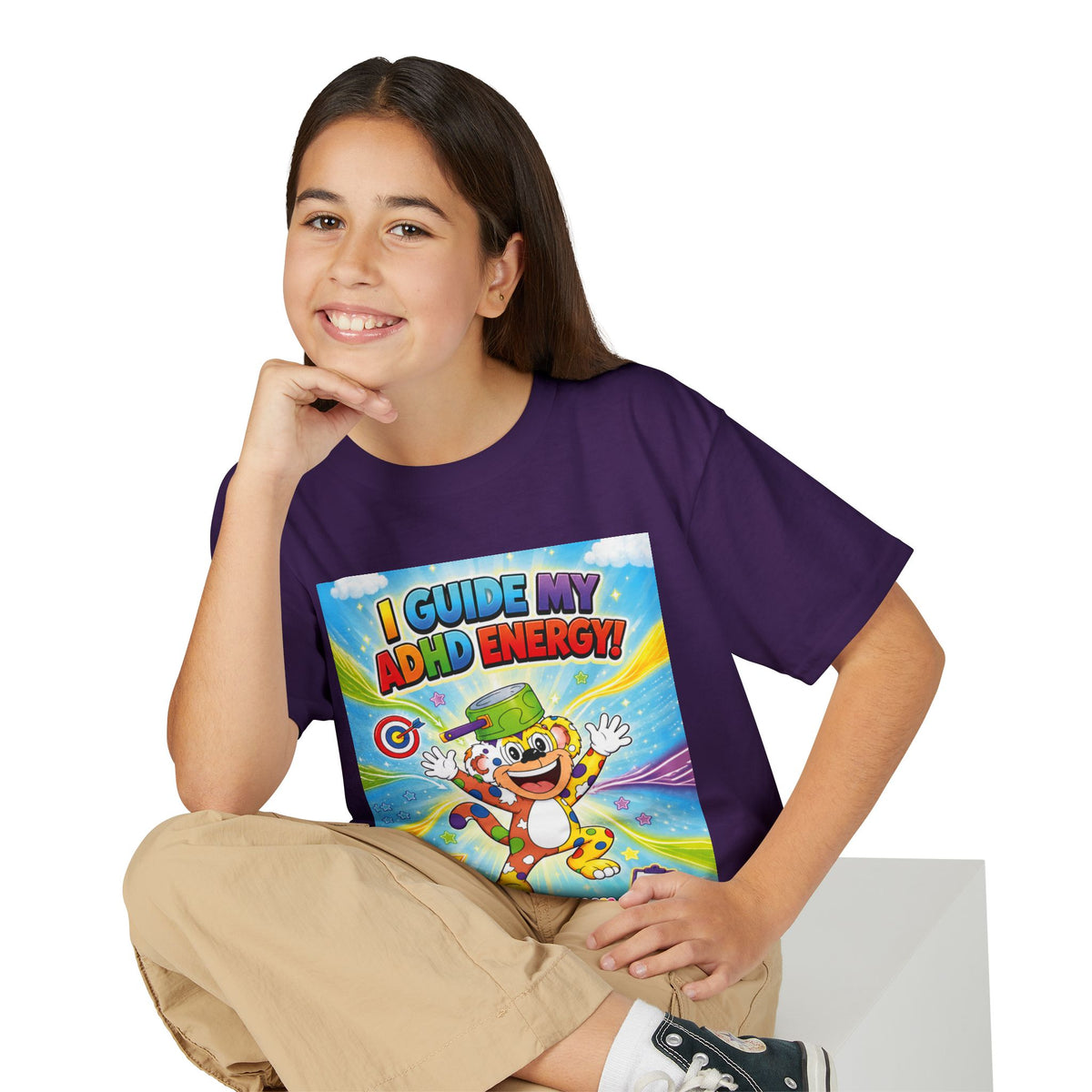 Potz™ Youth DryBlend® T-Shirt – "I Guide My ADHD Energy!" Graphic Tee | Smile Universe Collection