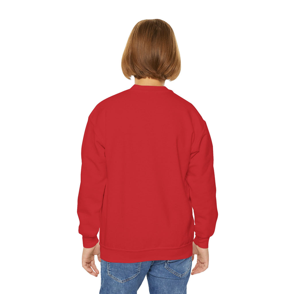 TuBz™ "Being Smart Iz Kool" Youth Crewneck Sweatshirt – Character Dress-Up Graphic Sweatshirt | Smile Universe TuBz4Kidz Collection
