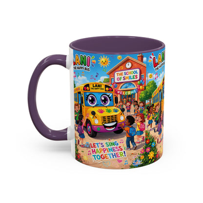 Lani™ Accent Coffee Mug (11oz & 15oz) – "Let's Sing Happiness Together!" Graphic