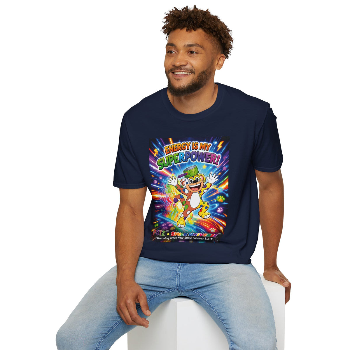 Potz™ Unisex Softstyle T-Shirt – "Energy is My Superpower!" Graphic Tee | Smile Universe Collection