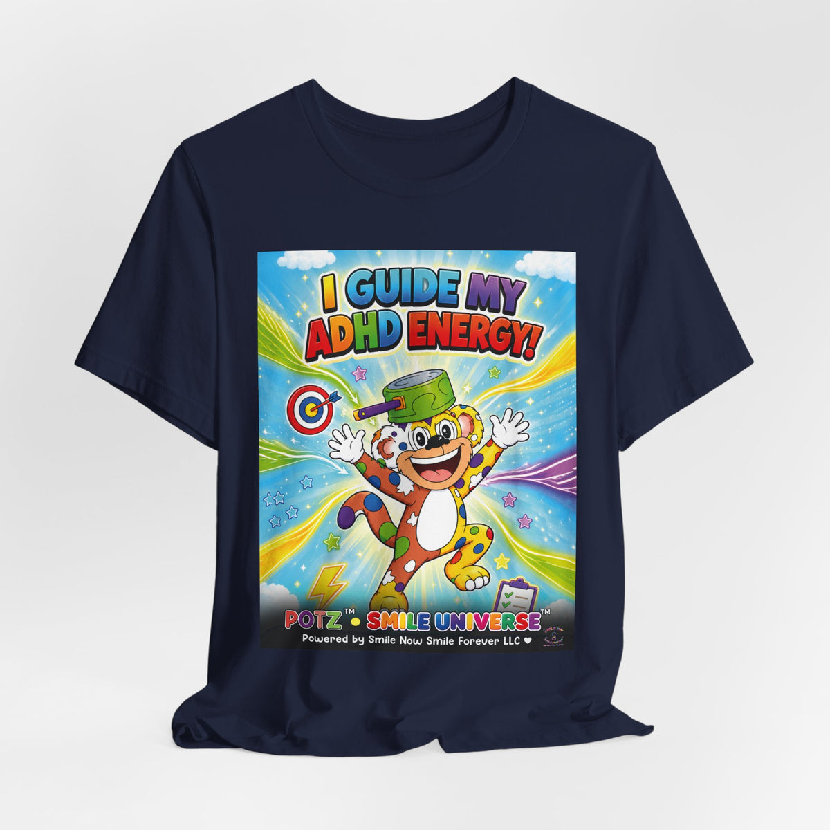 Potz™ Unisex Jersey Short Sleeve Tee – "I Guide My ADHD Energy!" Graphic Tee | Smile Universe Collection