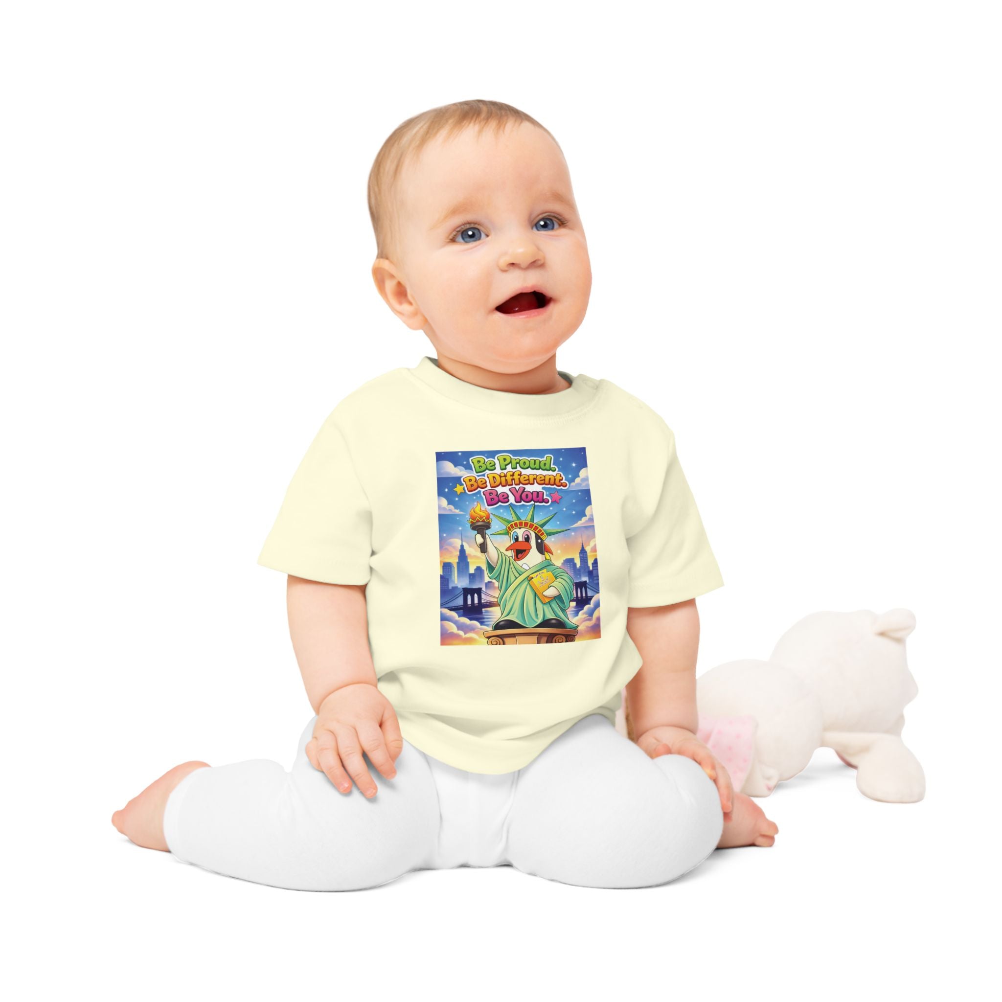 TuBz™ "Be Proud. Be Different. Be You." Baby T- Shirt - Cute Inspirational Infant Tee