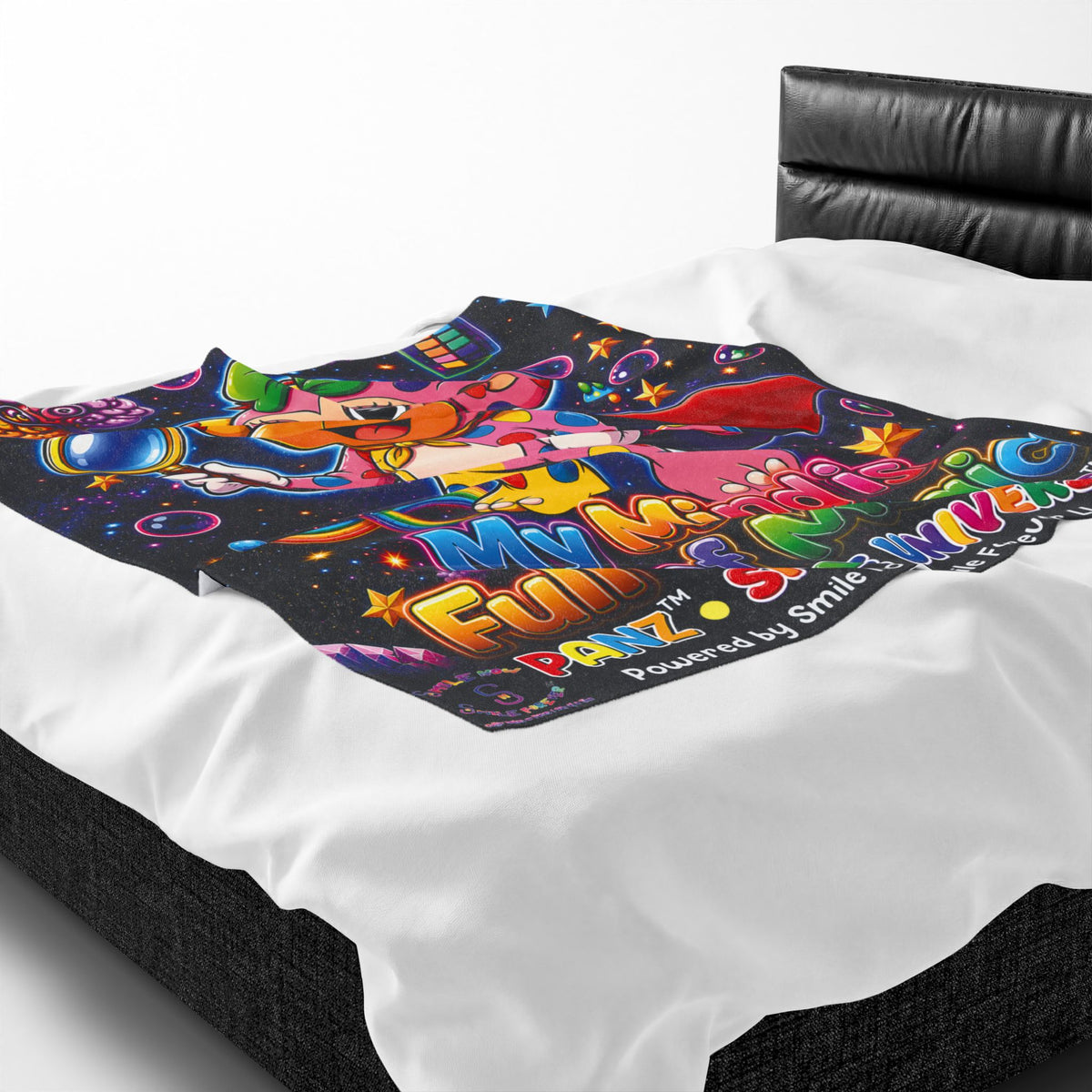 Panz™ Velveteen Plush Blanket – "My Mind is Full of Magic" Graphic | Smile Universe Collection