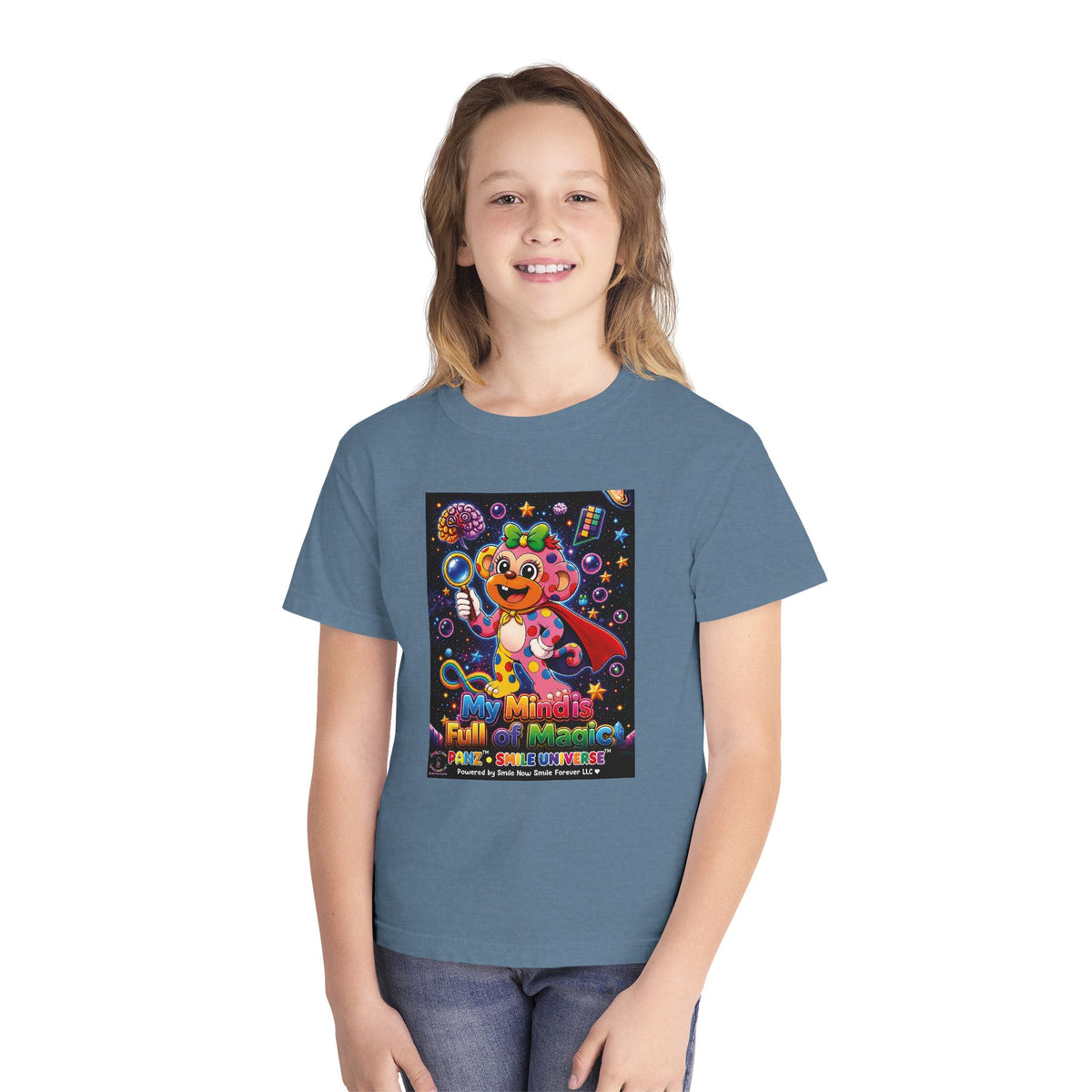 Panz™ Youth Midweight Tee – "My Mind is Full of Magic" Graphic | Smile Universe Collection