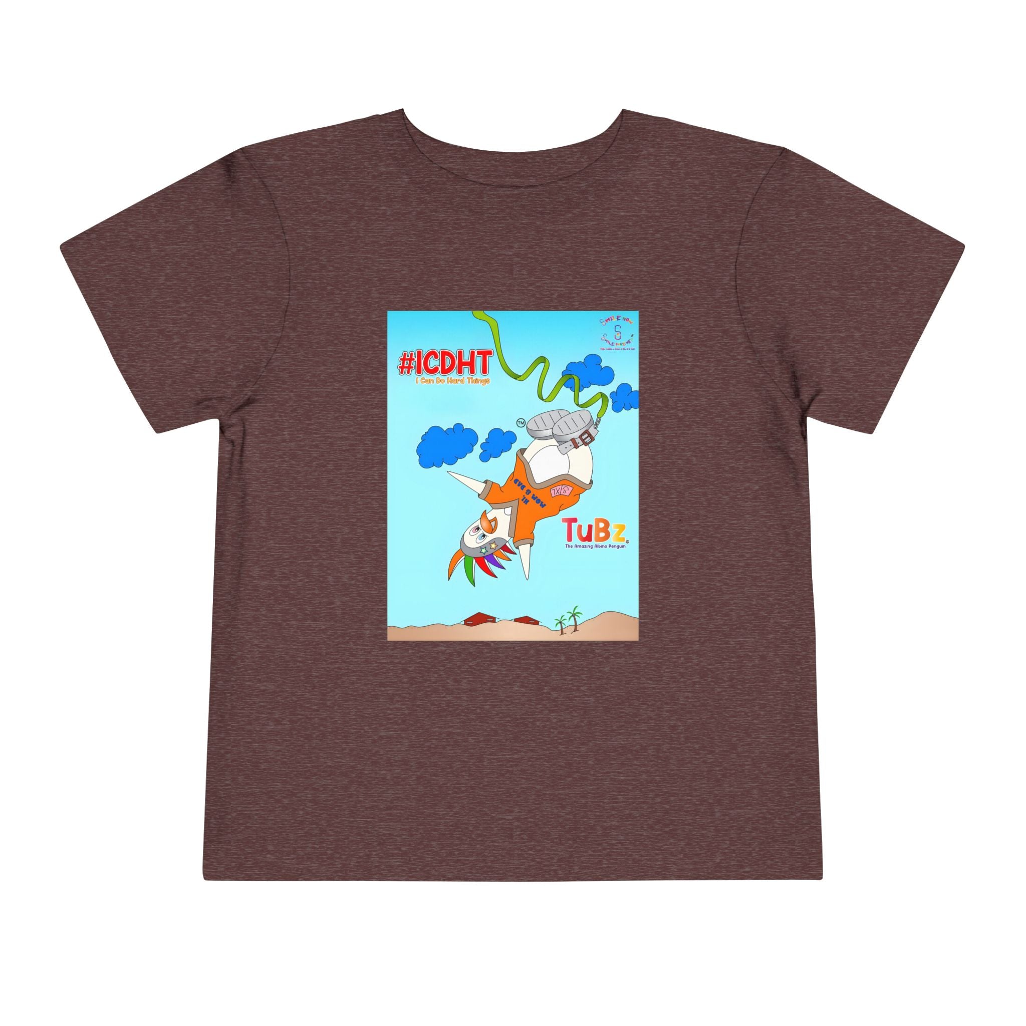 TuBz™ "I Can Do Hard Things" Toddler T-Shirt | Toddler Short Sleeve Tee  - Positive Kids Graphic Tee