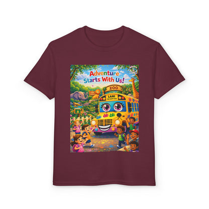 Lani™ Youth DryBlend® T-Shirt – "Adventure Starts With Us!" Graphic