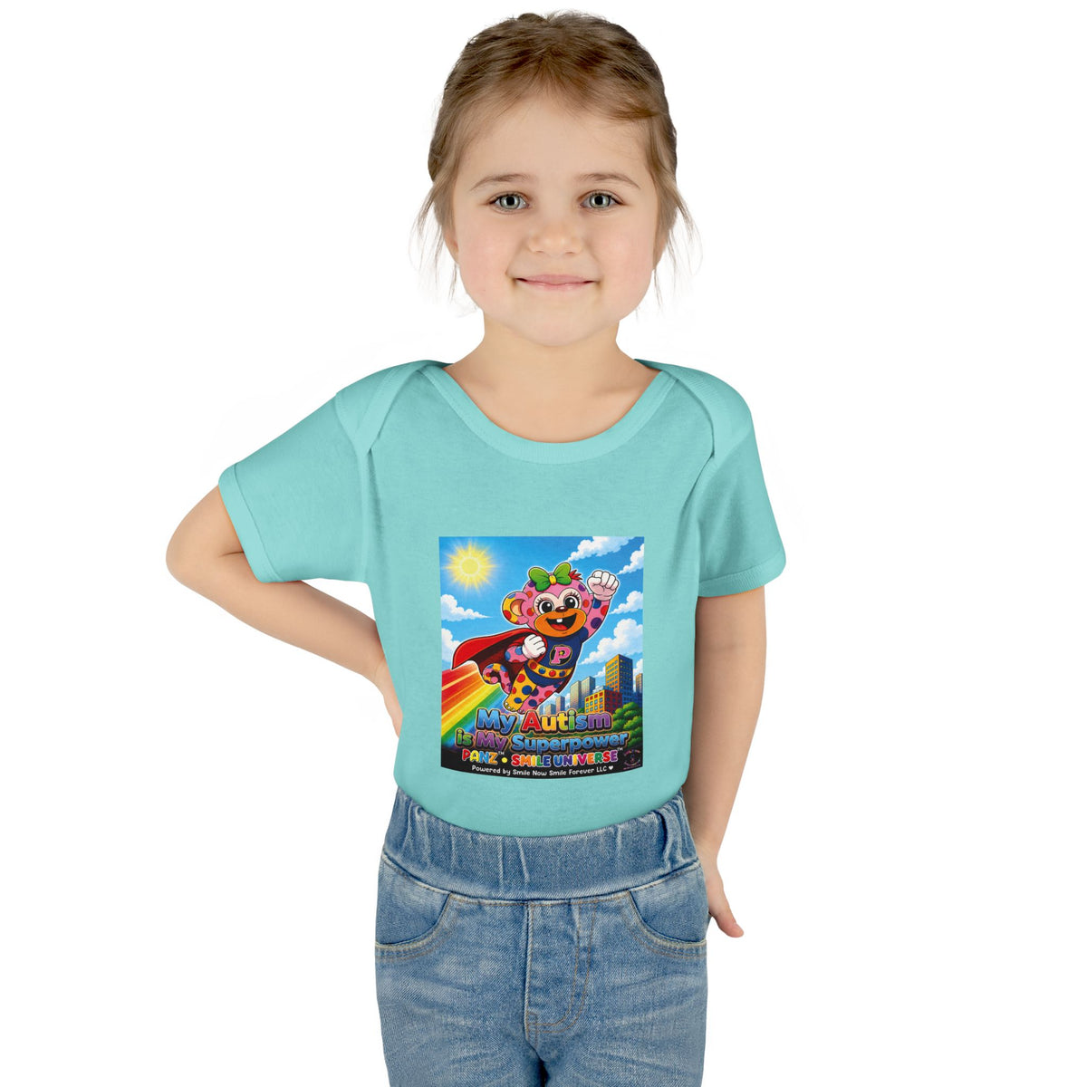 Panz™ Infant Baby Rib Bodysuit – "My Autism is My Superpower" Graphic | Smile Universe Collection