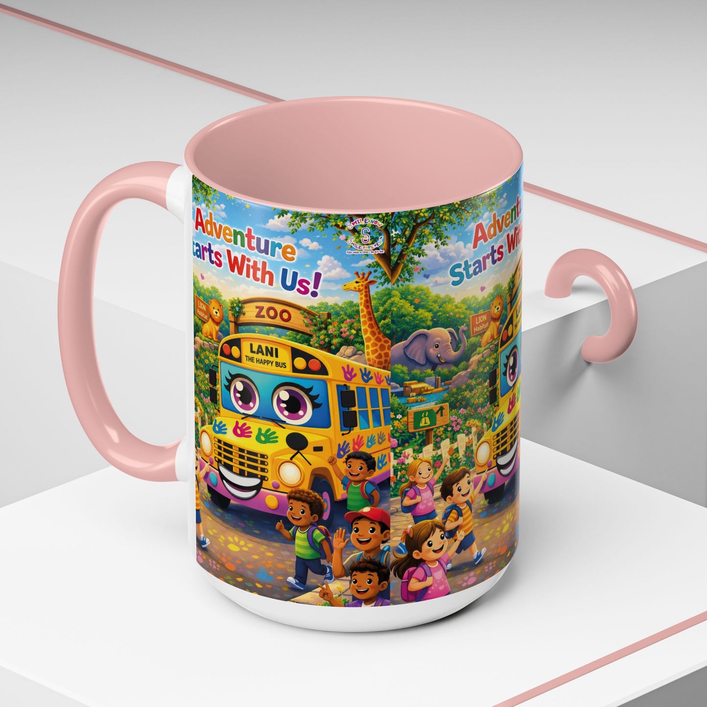 Lani™ Accent Coffee Mug (11oz & 15oz) – "Adventure Starts With Us!" Graphic
