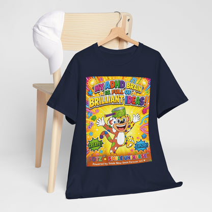 Potz™ Unisex Heavy Cotton™ Tee – "My ADHD Brain is Full of Brilliant Ideas!" Graphic Tee | Smile Universe Collection