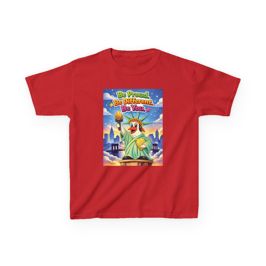 TuBz™M "Be Proud. Be Different. Be You." Kids T-Shirt - Inspirational Graphic Tee