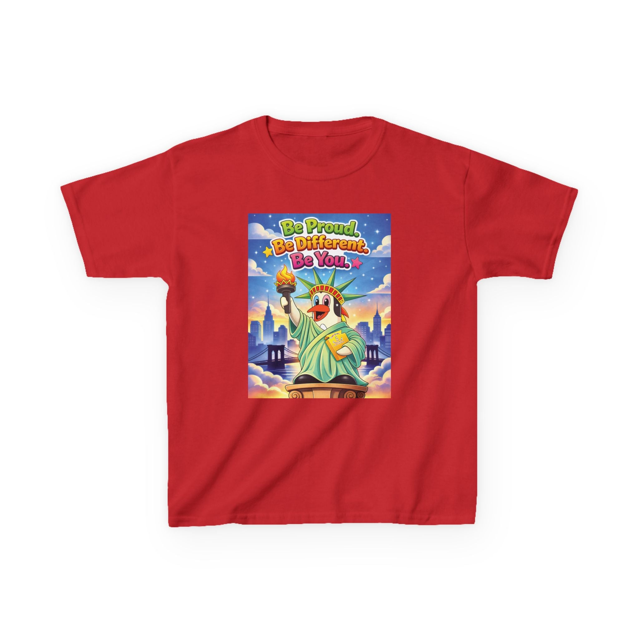 TuBz™M "Be Proud. Be Different. Be You." Kids T-Shirt - Inspirational Graphic Tee