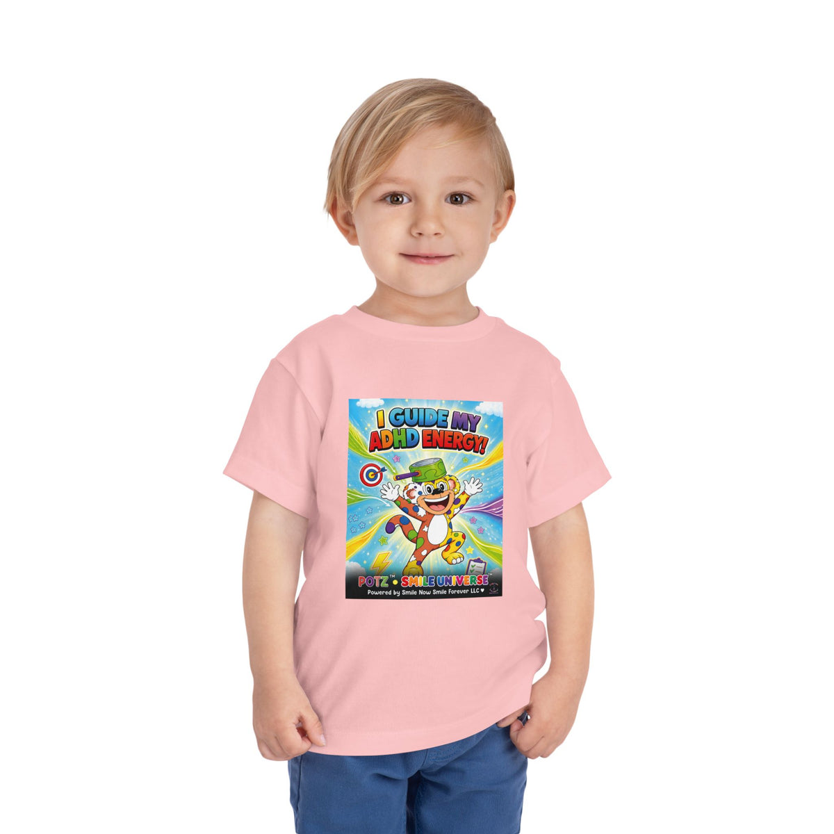 Potz™ Toddler Short Sleeve Tee – "I Guide My ADHD Energy!" Graphic Tee | Smile Universe Collection