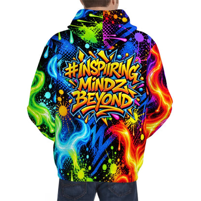 Men’s Graphic Hoodie – Inspiring Mindz Beyond Neon Graffiti Pullover