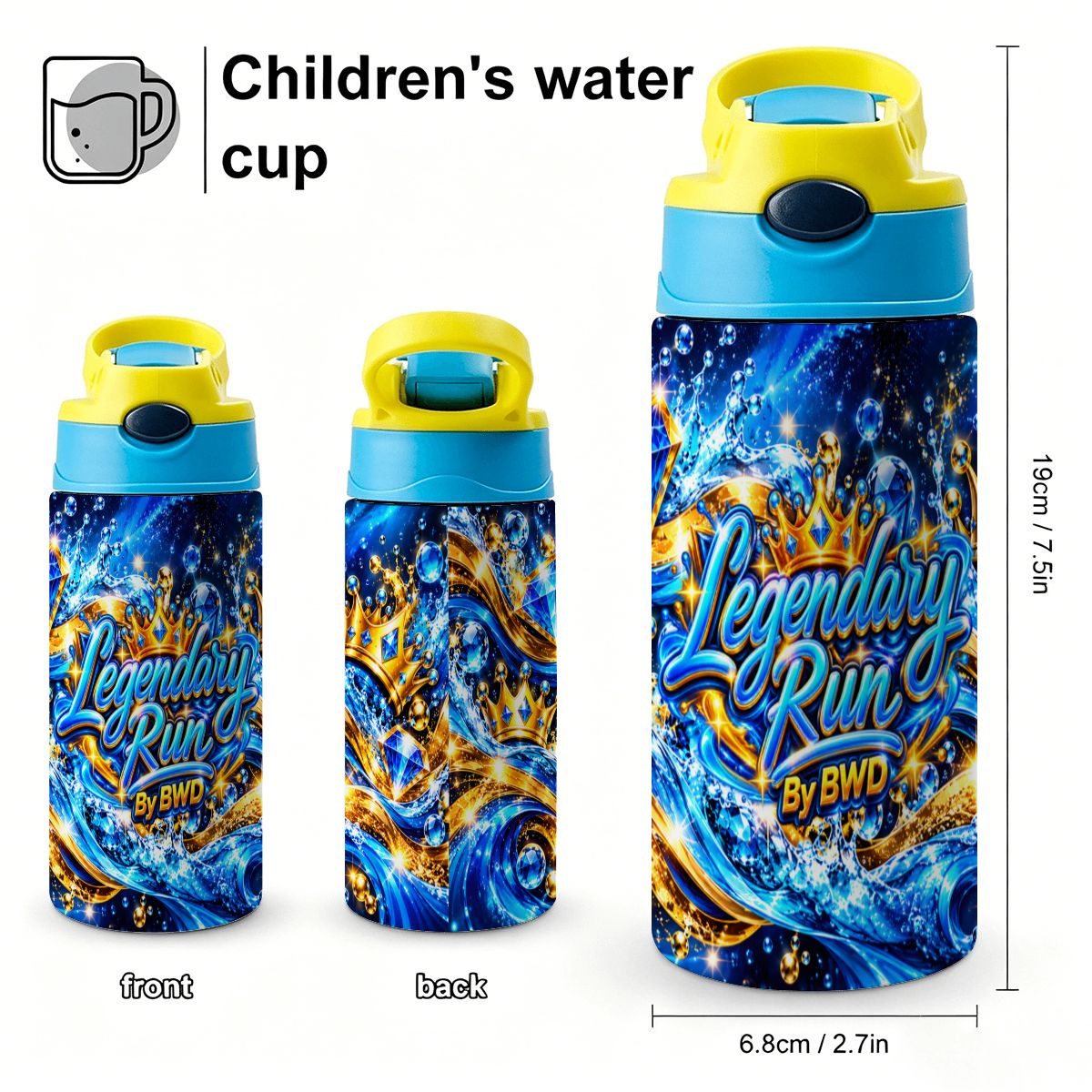 Legendary Run Water Bottle - Blue & Gold Edition