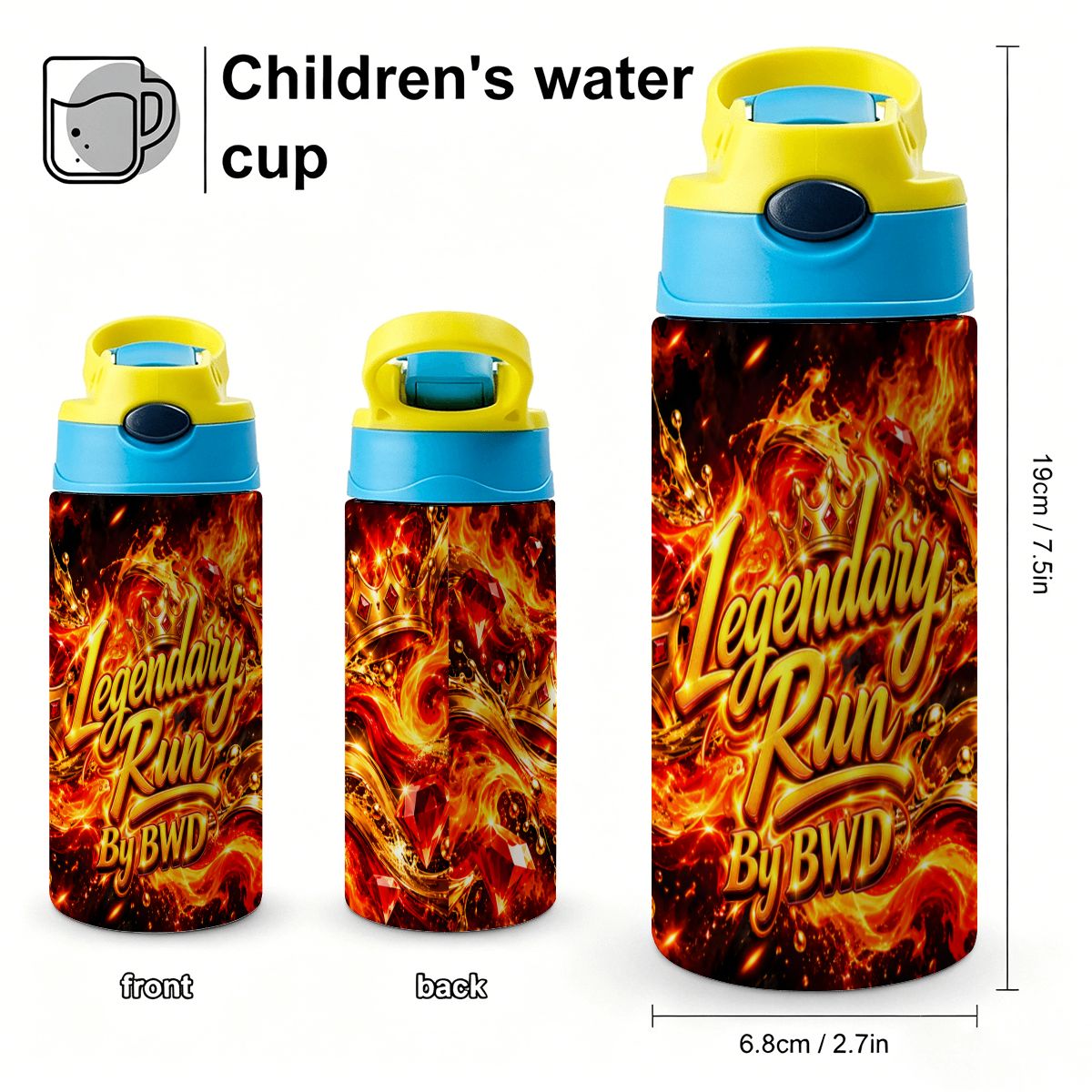 Legendary Run Water Bottle - Fire & Gold Edition