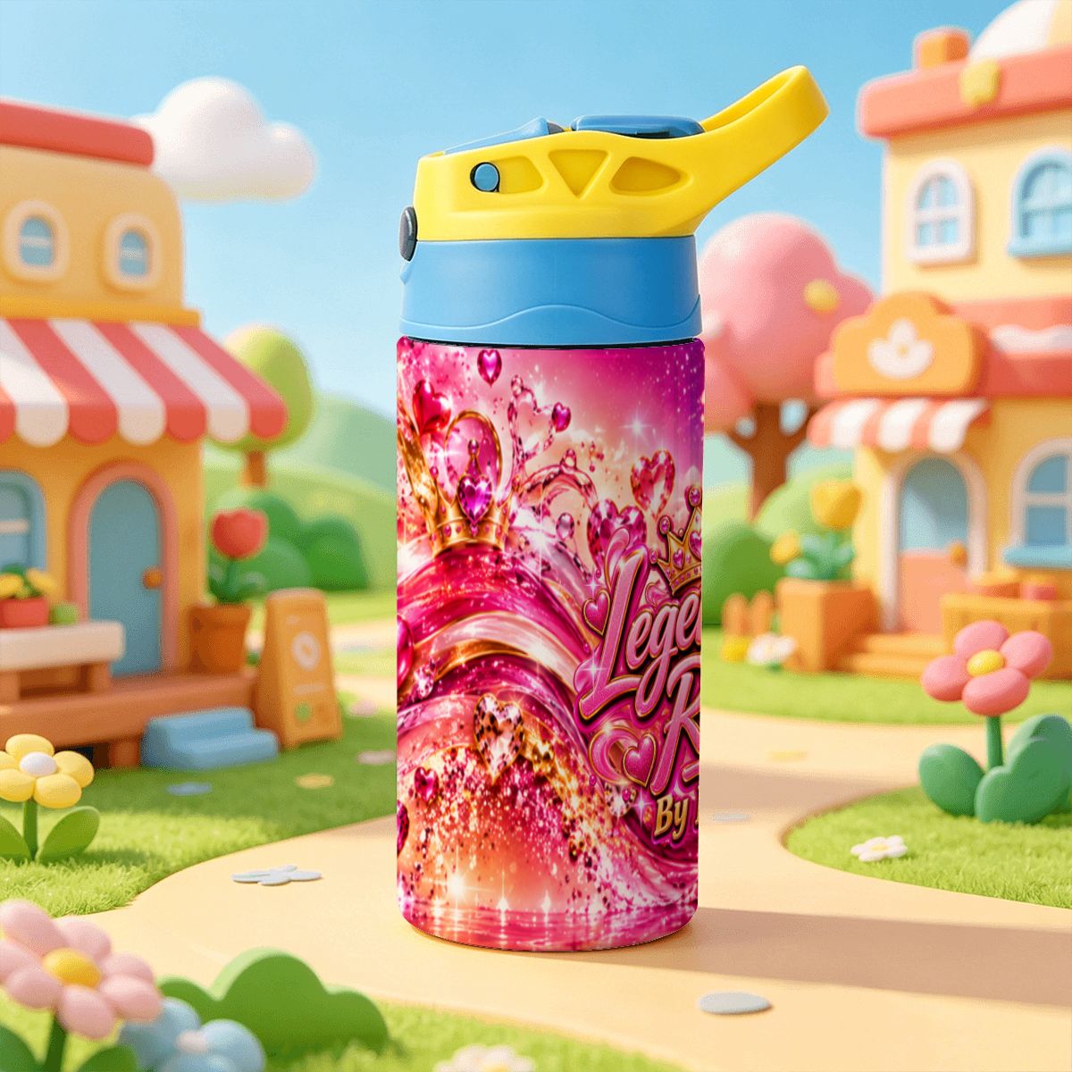 Legendary Run Water Bottle - Pink Heart Edition